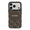 Karl Lagerfeld для iPhone 17 Pro Max чехол PU Full Wrapped Monogram Metal camera Hard Brown (MagSafe)