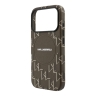 Karl Lagerfeld для iPhone 17 Pro Max чехол PU Full Wrapped Monogram Metal camera Hard Brown (MagSafe)