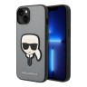 Чехол Lagerfeld PU Saffiano Karl head Patch Hard для iPhone 14 Plus, серебристый