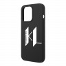Чехол Lagerfeld Liquid silicone Big KL logo Hard для iPhone 14 Pro, черный