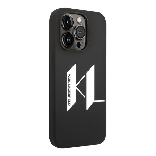 Чехол Lagerfeld Liquid silicone Big KL logo Hard для iPhone 14 Pro, черный