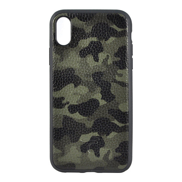 Кожаный чехол Toria Camouflage Hard для iPhone XR, Army (зеленый)