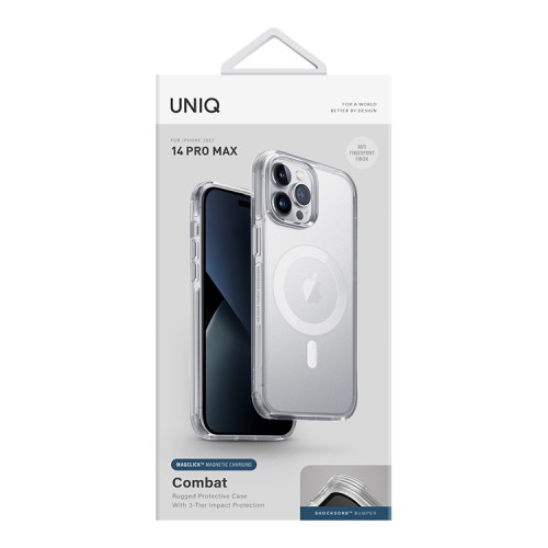 Чехол Uniq Combat AF Satin для iPhone 14 Pro Max, прозрачный (MagSafe)