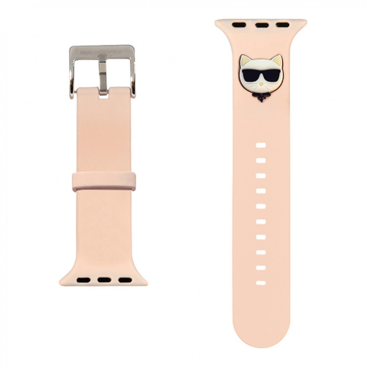 Karl Lagerfeld ремешок Silicone Choupette head для Apple Watch 38-40-41 mm, розовый