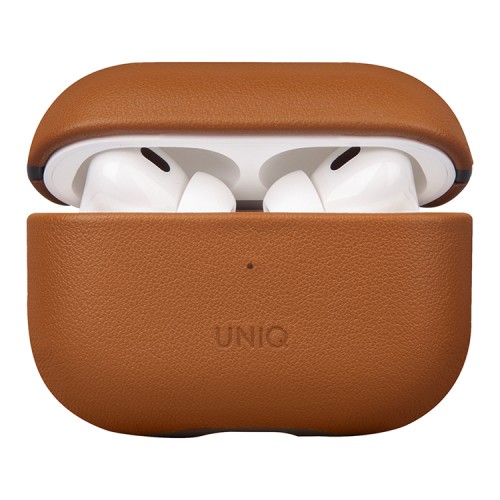 Чехол Uniq Terra Genuine Leather with handstrap для AirPods Pro 2, коричневый