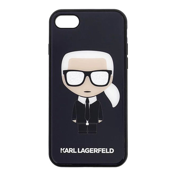 Чехол Karl Lagerfeld Double layer Iconic Karl Hard Glitter для iPhone 7/8/SE 2020, черный