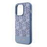 Чехол Guess PU G CUBE Hard для iPhone 14 Pro, голубой (MagSafe)
