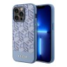 Чехол Guess PU G CUBE Hard для iPhone 14 Pro, голубой (MagSafe)