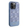 Чехол Guess PU G CUBE Hard для iPhone 14 Pro, голубой (MagSafe)