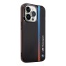 Чехол BMW Motorsport Tricolor Vert Stripe Hard для iPhone 14 Pro Max, черный