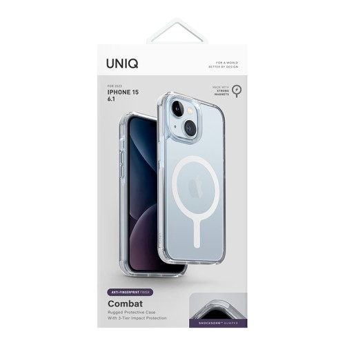 Uniq для iPhone 15 Plus чехол Combat AF White (MagSafe)