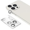 BlueO стекло для iPhone 15 Pro Max Camera Lens PVD stainless steel 3 шт. Silver (+install)