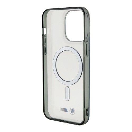 BMW для iPhone 15 Pro чехол M-Collection PC/TPU Silver Ring Hard Transparent (MagSafe)