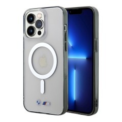 BMW для iPhone 15 Pro чехол M-Collection PC/TPU Silver Ring Hard Transparent (MagSafe)