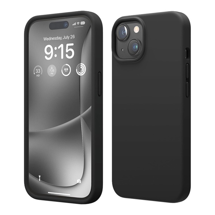 Elago для iPhone 15 Plus чехол Soft silicone (Liquid) Black