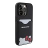 Hello Kitty для iPhone 15 Pro Max чехол Cardslot PU Leather Hidden Kitty Hard Black