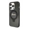 Guess для iPhone 15 Pro Max чехол PC/TPU Script logo + Ring stand Hard Glitter Black (MagSafe)