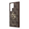 Guess для Galaxy S24 Ultra чехол PU 4G Big metal logo Hard Brown