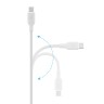 Energea Кабель Bazic GoCharge Weave USB-C to USB-C 60W 480 Mbps Soft braided White 1.5m