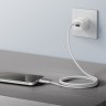 Energea Кабель Bazic GoCharge Weave USB-C to USB-C 60W 480 Mbps Soft braided White 1.5m