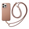 Uniq для iPhone 16 Pro чехол кожаный со шнурком COEHL MUSE Dusty Nude (MagSafe)
