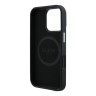 Guess для iPhone 16 Pro Max чехол PU Grained leather Triangle metal logo Hard Black (MagSafe)