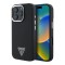 Guess для iPhone 16 Pro Max чехол PU Grained leather Triangle metal logo Hard Black (MagSafe)