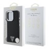Guess для iPhone 16 Pro Max чехол PU Grained leather Triangle metal logo Hard Black (MagSafe)