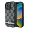 DKNY для iPhone 16 Pro Max чехол PU Checkered Printed stripes Metal logo Hard Black