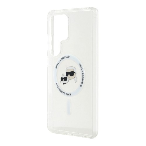 Karl Lagerfeld для Galaxy S25 Ultra чехол PC/TPU NFT Karl & Choup Head Metal camera Hard White (MagSafe)