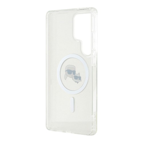 Karl Lagerfeld для Galaxy S25 Ultra чехол PC/TPU NFT Karl & Choup Head Metal camera Hard White (MagSafe)