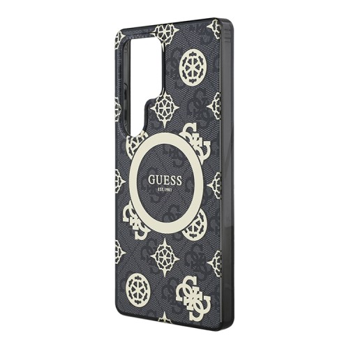 Guess для Galaxy S25 Ultra чехол PC/TPU 4G Peony Hard Black (MagSafe)