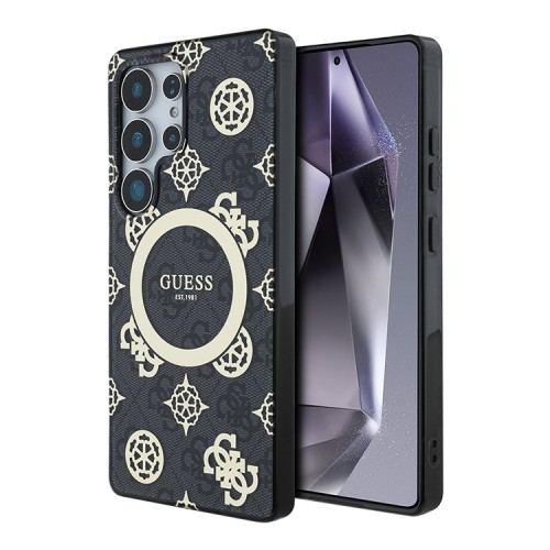 Guess для Galaxy S25 Ultra чехол PC/TPU 4G Peony Hard Black (MagSafe)
