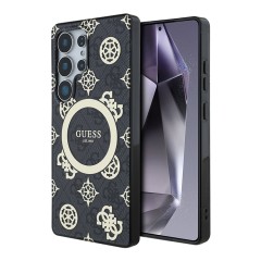 Guess для Galaxy S25 Ultra чехол PC/TPU 4G Peony Hard Black (MagSafe)