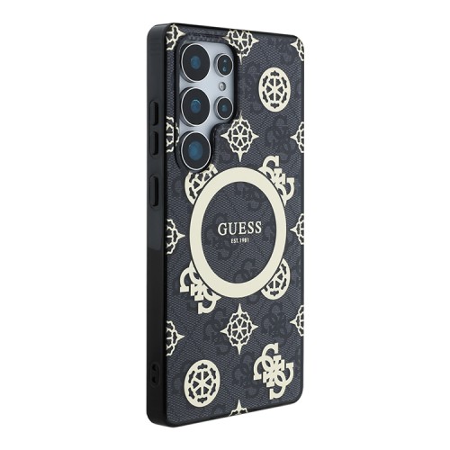 Guess для Galaxy S25 Ultra чехол PC/TPU 4G Peony Hard Black (MagSafe)