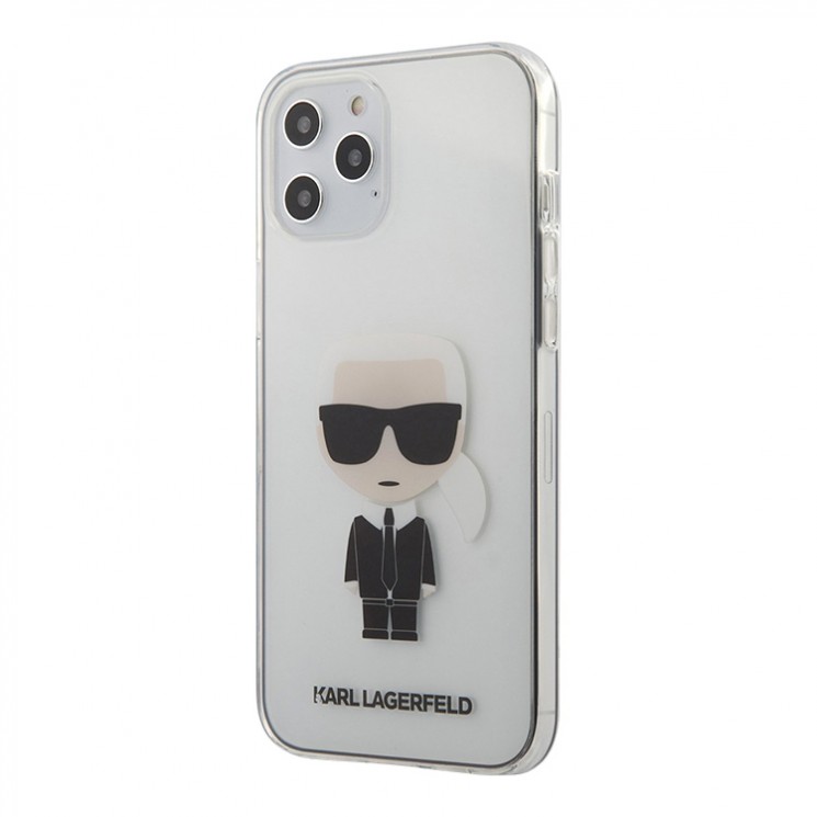 Чехол Karl Lagerfeld Ikonik Karl Hard для iPhone 12 Pro Max, прозрачный
