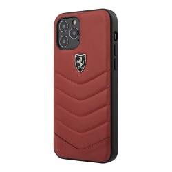 Кожаный чехол Ferrari Off-Track Quilted Hard для iPhone 12 Pro Max, красный