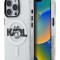Karl Lagerfeld для iPhone 16 Pro Max чехол PC/TPU Sketch Choupette Metal camera Hard Transp (MagSafe)