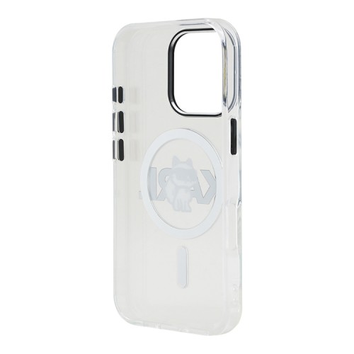 Karl Lagerfeld для iPhone 16 Pro Max чехол PC/TPU Sketch Choupette Metal camera Hard Transp (MagSafe)