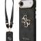 Guess для iPhone Air чехол Crossbody PU 4G Big metal logo Gold camera Hard + Strap Black