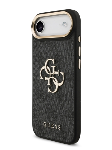 Guess для iPhone Air чехол Crossbody PU 4G Big metal logo Gold camera Hard + Strap Black