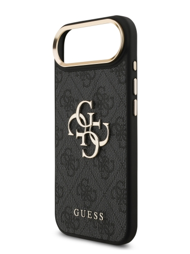 Guess для iPhone Air чехол Crossbody PU 4G Big metal logo Gold camera Hard + Strap Black