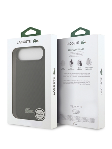 Lacoste для iPhone Air чехол PVC Metal Lacquer logo Hard Black (MagSafe)