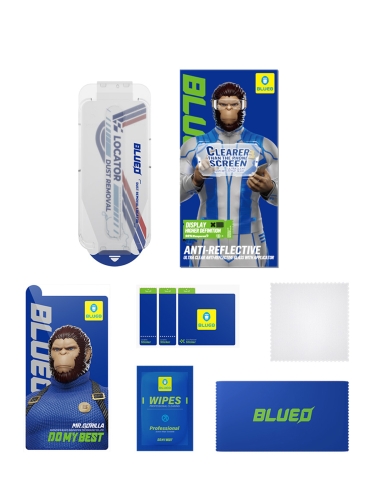 BlueO стекло защитное для iPhone 17 Pro/17/16 Pro, AR Anti-reflective Black (+installerPro)