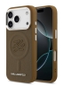 Karl Lagerfeld для iPhone 17 Pro чехол PU Debossed Initials Metal logo & Camera Hard Brown (MagSafe)