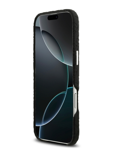 Karl Lagerfeld для iPhone Air чехол PU Full Wrapped Repeated logo Metal Cam Hard Black (MagSafe)