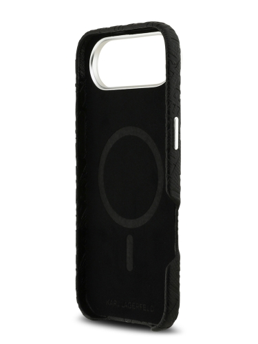 Karl Lagerfeld для iPhone Air чехол PU Full Wrapped Repeated logo Metal Cam Hard Black (MagSafe)