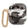 Чехол Guess Camouflage с карабином для Airpods 1/2, черный