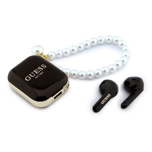 Guess Наушники TWS Bluetooth Rectangle with Pearl Hand Strap Black