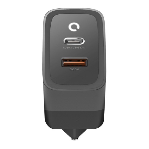 Сетевое зарядное EnergEA Ampcharge PD30+, USB-C PD 30W + USB-A QC3.0 18W | PPS 33W